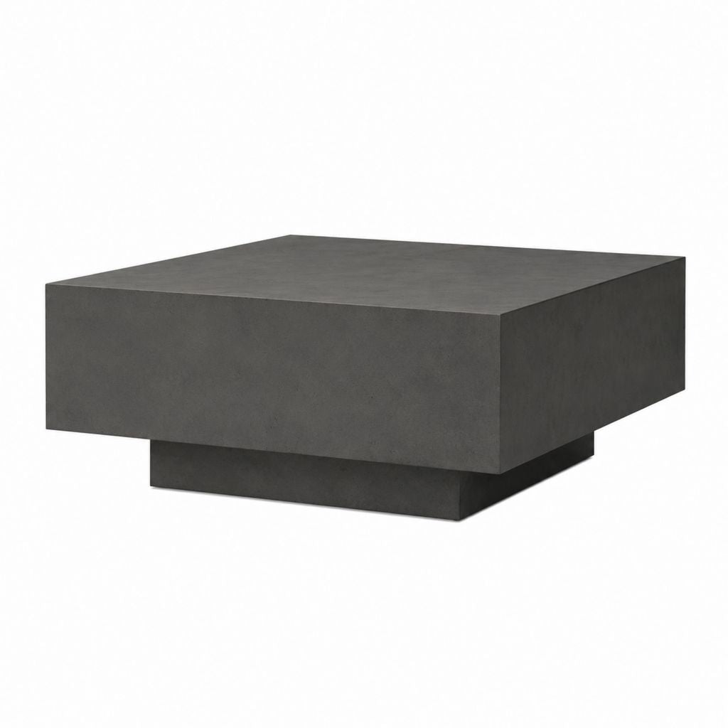 Table basse carrée gris anthracite en MDF finition décor béton 100 x 100 x 30 cm
